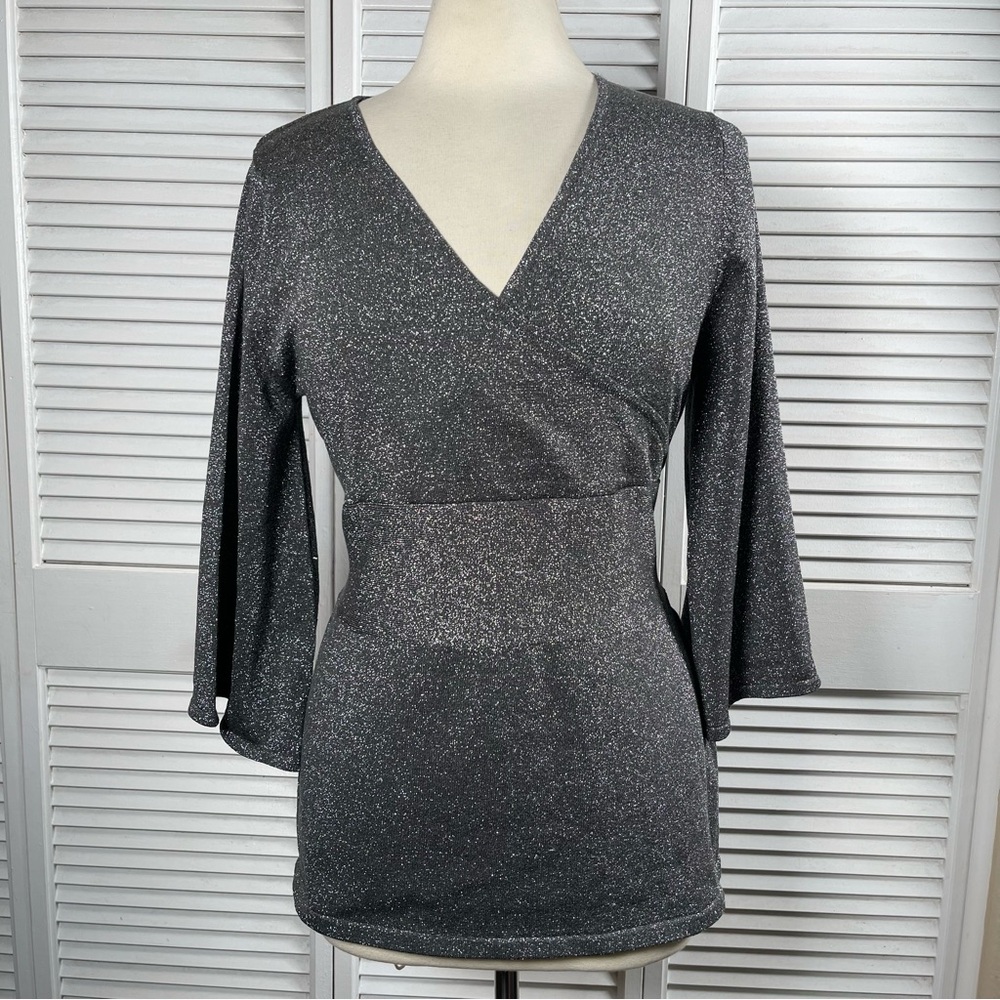 Grace Elements | Tops | Metallic Grey Blouse | L‎